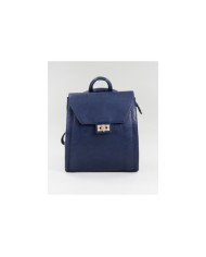 Ladies Blue Backpack with Tortion Clasp