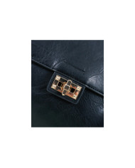 Ladies Black Backpack with Tortion Clasp