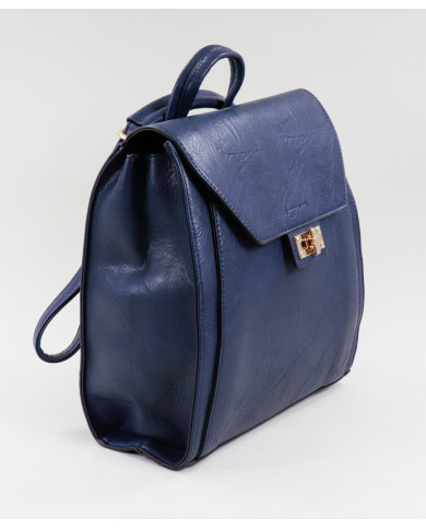 Damas Mochila azul con cierre de Tortion
