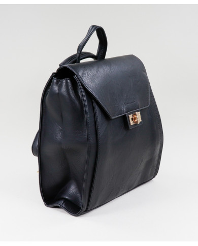 Mochila Preto de Senhora com Fecho de Torção