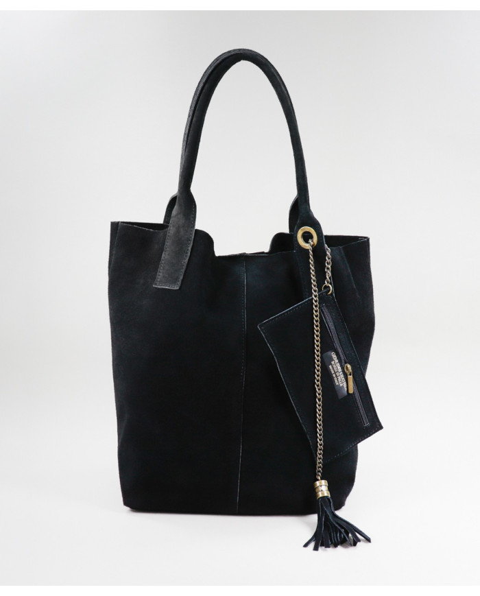 Bolsa de la señora negra en la piel