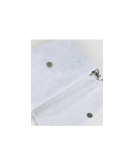 Clutch Feminina Azul Clara em Pele