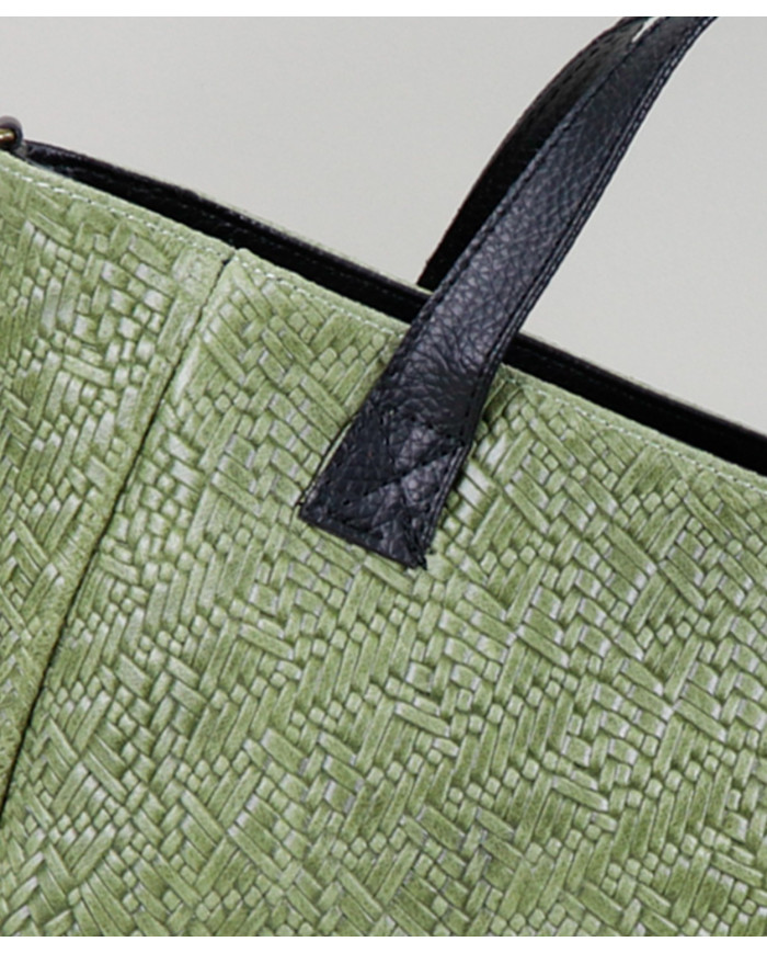 Lady's Green Bag in Skin with Texture