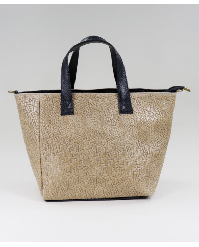 Lady Taupe Bag in Skin with Texture