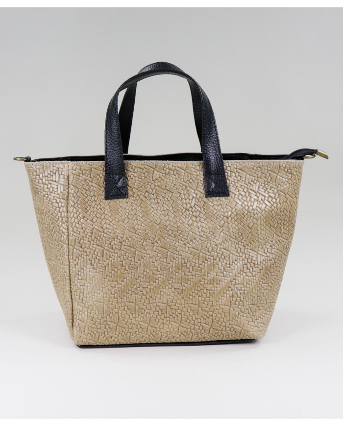 Lady Taupe Bag in Skin with Texture