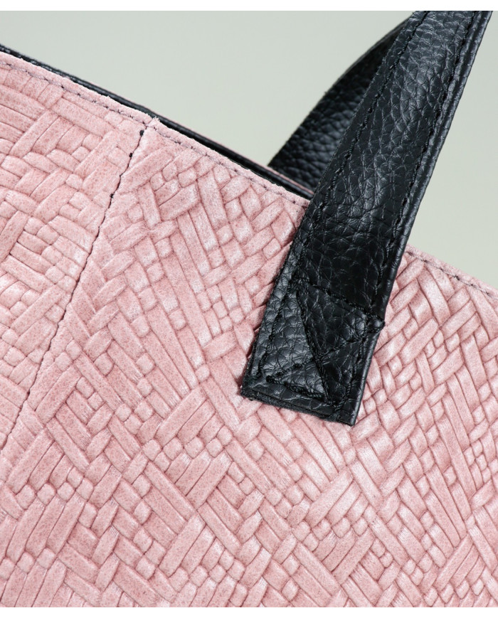Pink Lady's Bag in Skin with Texture