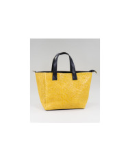 Mala Mostarda de Senhora em Pele com Textura