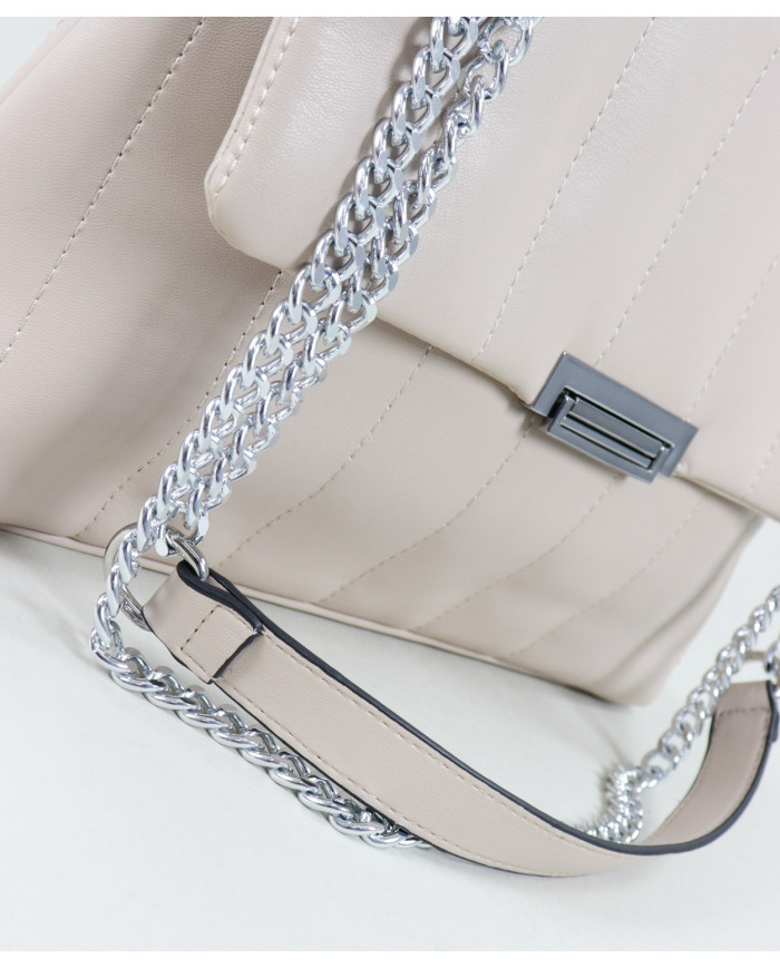 Chicas Taupe Bolsa con costuras