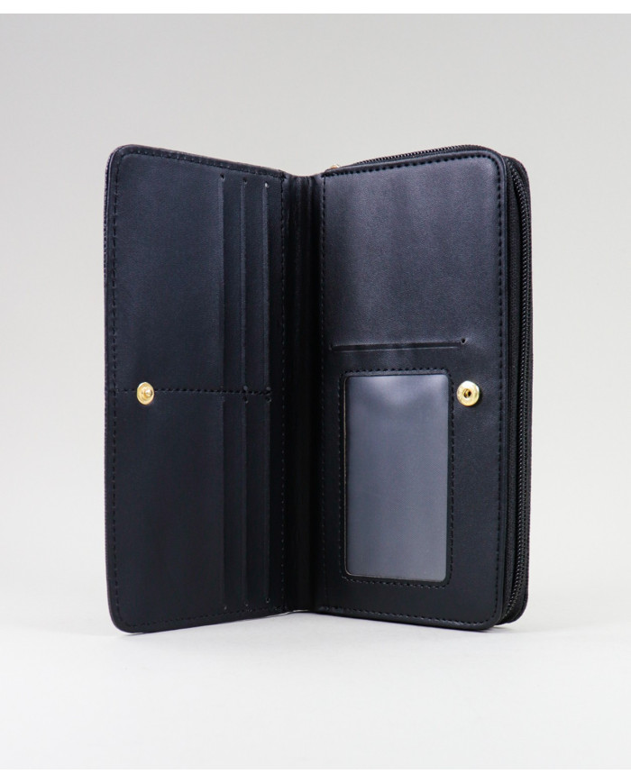 Ladies Black Wallet Rectangular