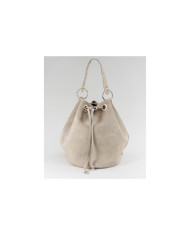 Redonda Bolso de bolsillo Taupe en piel