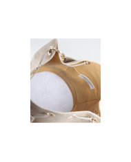 Mala Bucket Redonda Taupe em Pele