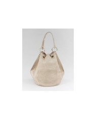 Redonda Bolso de bolsillo Taupe en piel