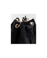 Bolso redondo negro en piel