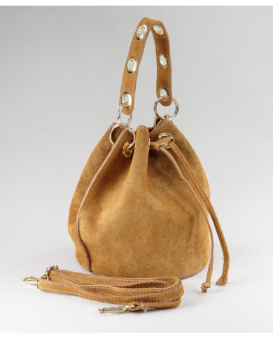 Cubo redondo Mala Camel en Skin