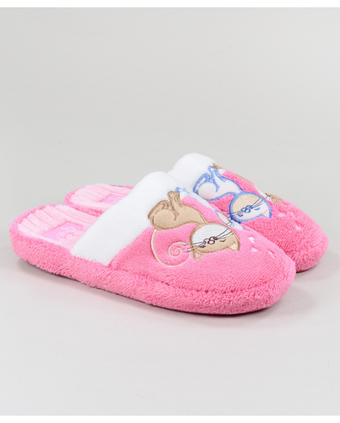 Ladies Room Slippers with Cats