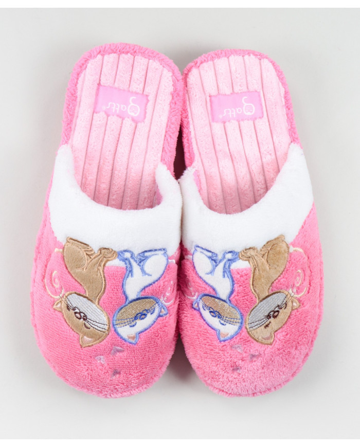 Ladies Room Slippers with Cats