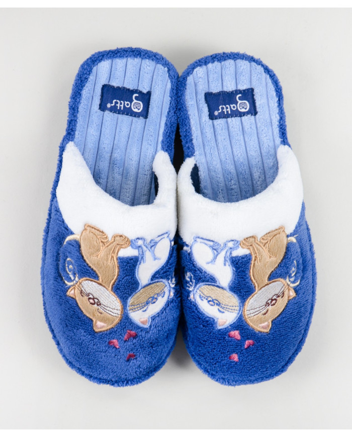 Ladies Room Slippers with Cats
