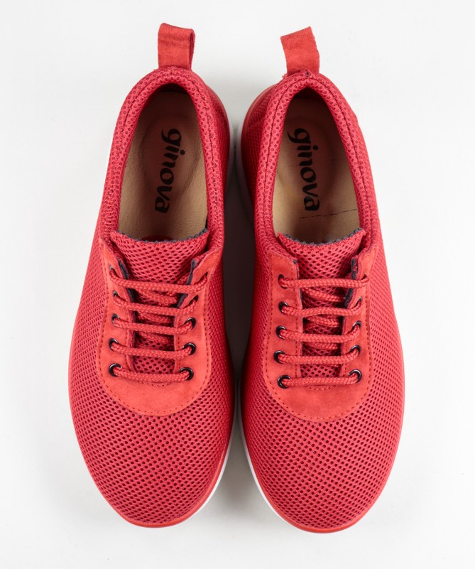 Sapatos Vermelhos de Senhora Ginova de Atacadores