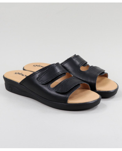 Orthopedic Slippers Ladies Black with Velcro Ginova