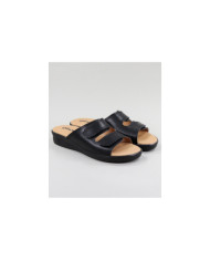 Chinelos Ortopédicos Pretos de Senhora com Velcro Ginova