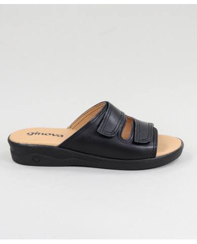 Orthopedic Slippers Ladies Black with Velcro Ginova