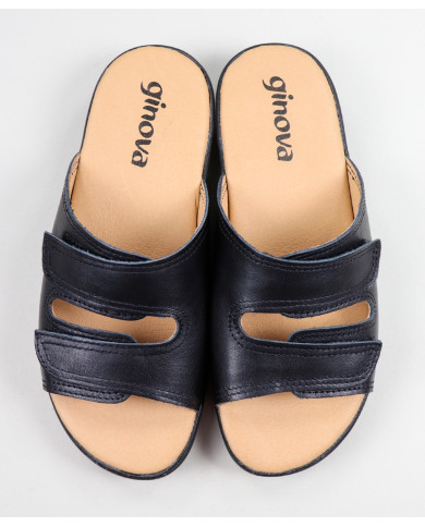Chinelos Ortopédicos Pretos de Senhora com Velcro Ginova