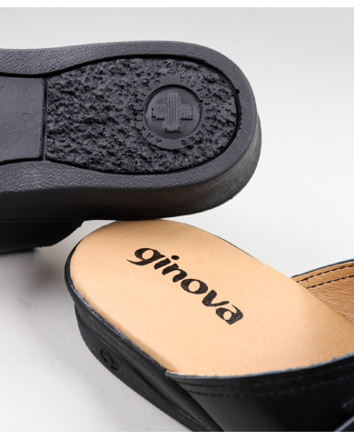 Orthopedic Slippers Ladies Black with Velcro Ginova