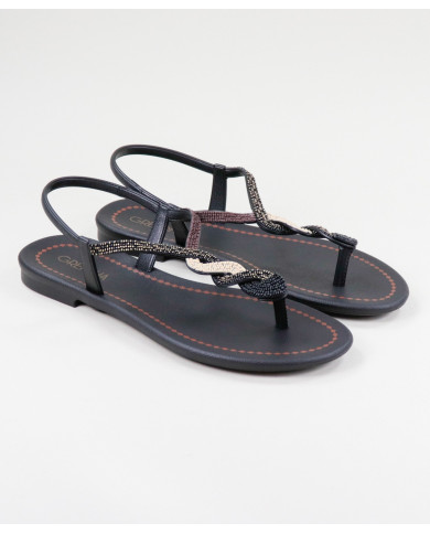 Sandalias Grendha Negro con Strip decorada