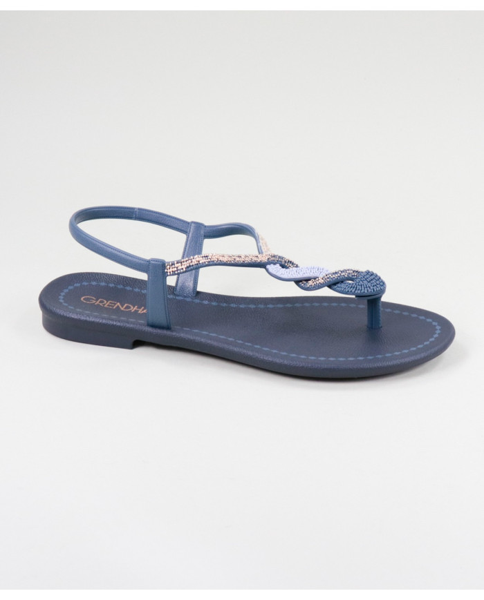 Blue Grendha Sandals with Strip Decorated