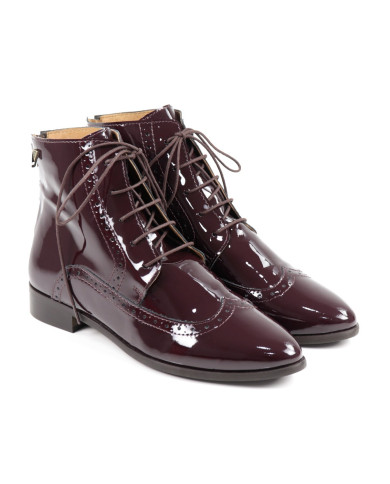 Botas de mujeres de Oxford Rasas Ginova barnizada