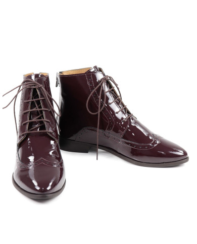 Botas de mujeres de Oxford Rasas Ginova barnizada