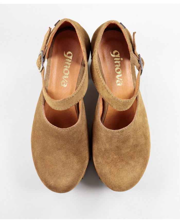 Sandalias de Madame Ginova Cerrada con Madera Sola