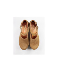 Camel de Senhora Ginova Sandals Closed with Wood Sola