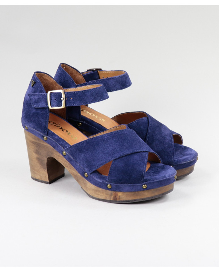 Blue Sandals by Mrs. Ginova with Cross Strips