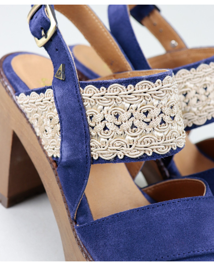 Blue Sandals by Madame Ginova with Lace