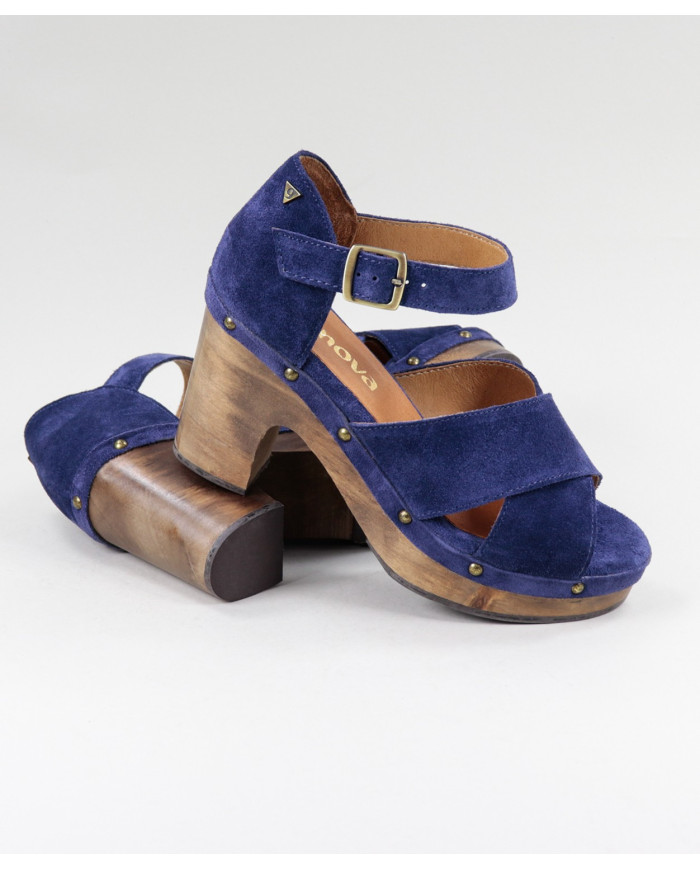 Blue Sandals by Mrs. Ginova with Cross Strips