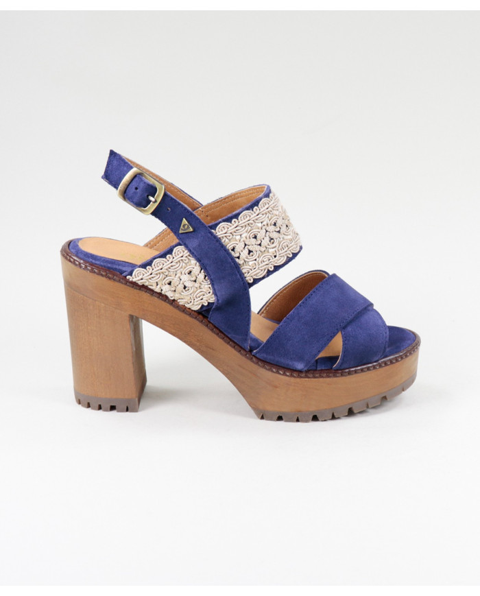Blue Sandals by Madame Ginova with Lace