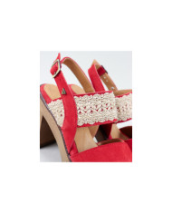Red Sandals by Mrs. Ginova with Lace