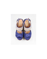 Blue Sandals by Madame Ginova with Lace