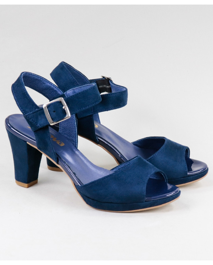 Blue Sandals by Lady Ginova with Buckle