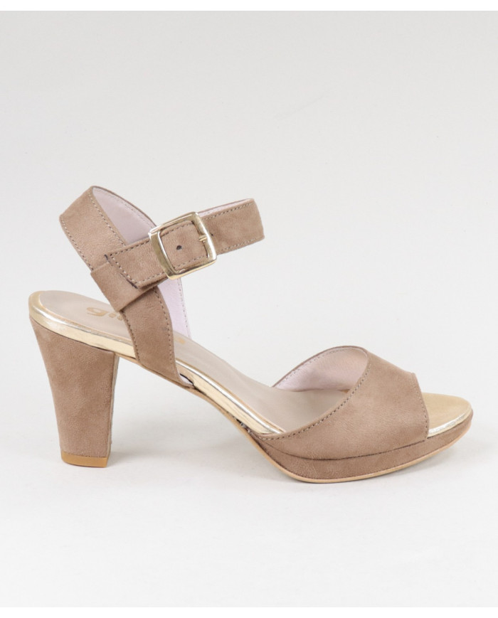 Dame Ginova Taupe Sandals with Buckle