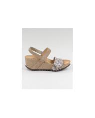 Ginova de Cunha Taupe Sandals with Anatomical and Elastic Insole