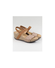 Ginova de Cunha Camel Sandals with Anatomical and Elastic Insole