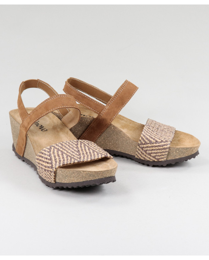 Ginova de Cunha Camel Sandals with Anatomical and Elastic Insole