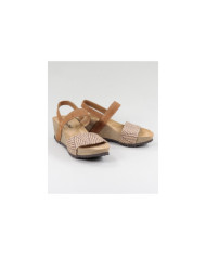 Ginova de Cunha Camel Sandals with Anatomical and Elastic Insole