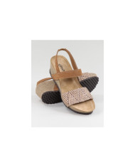 Ginova de Cunha Camel Sandals with Anatomical and Elastic Insole