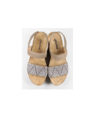 Ginova de Cunha Taupe Sandals with Anatomical and Elastic Insole