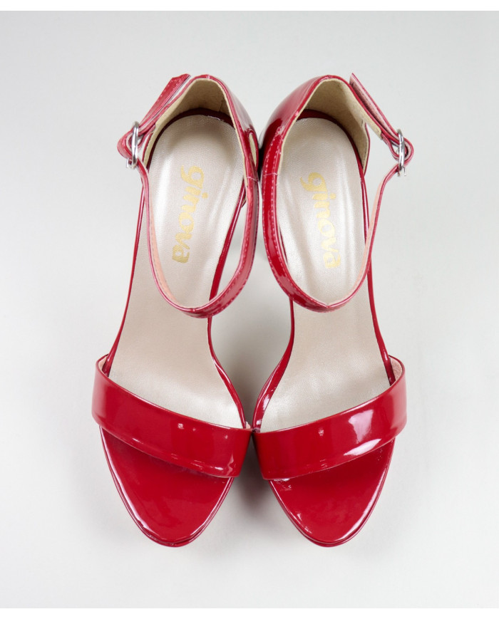 Sandálias Vermelhas Elegantes de Senhora Ginova