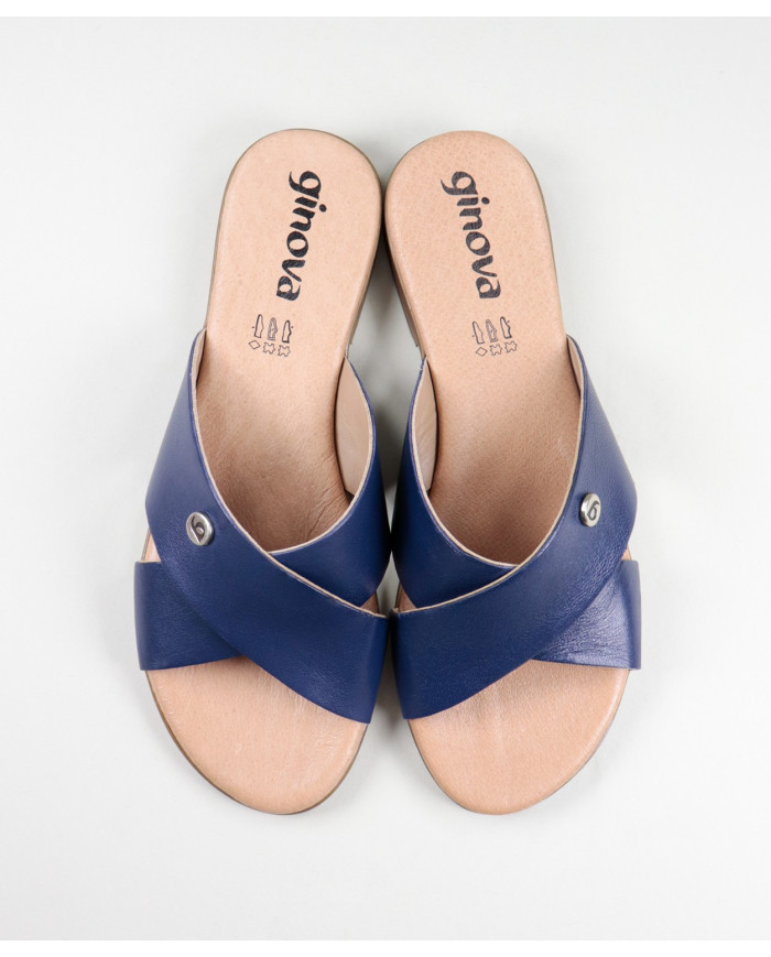 Chinelos de Senhora Ginova com Tira em Pele