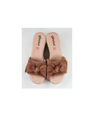 Women's Camel Slippers in Cunha with Lace